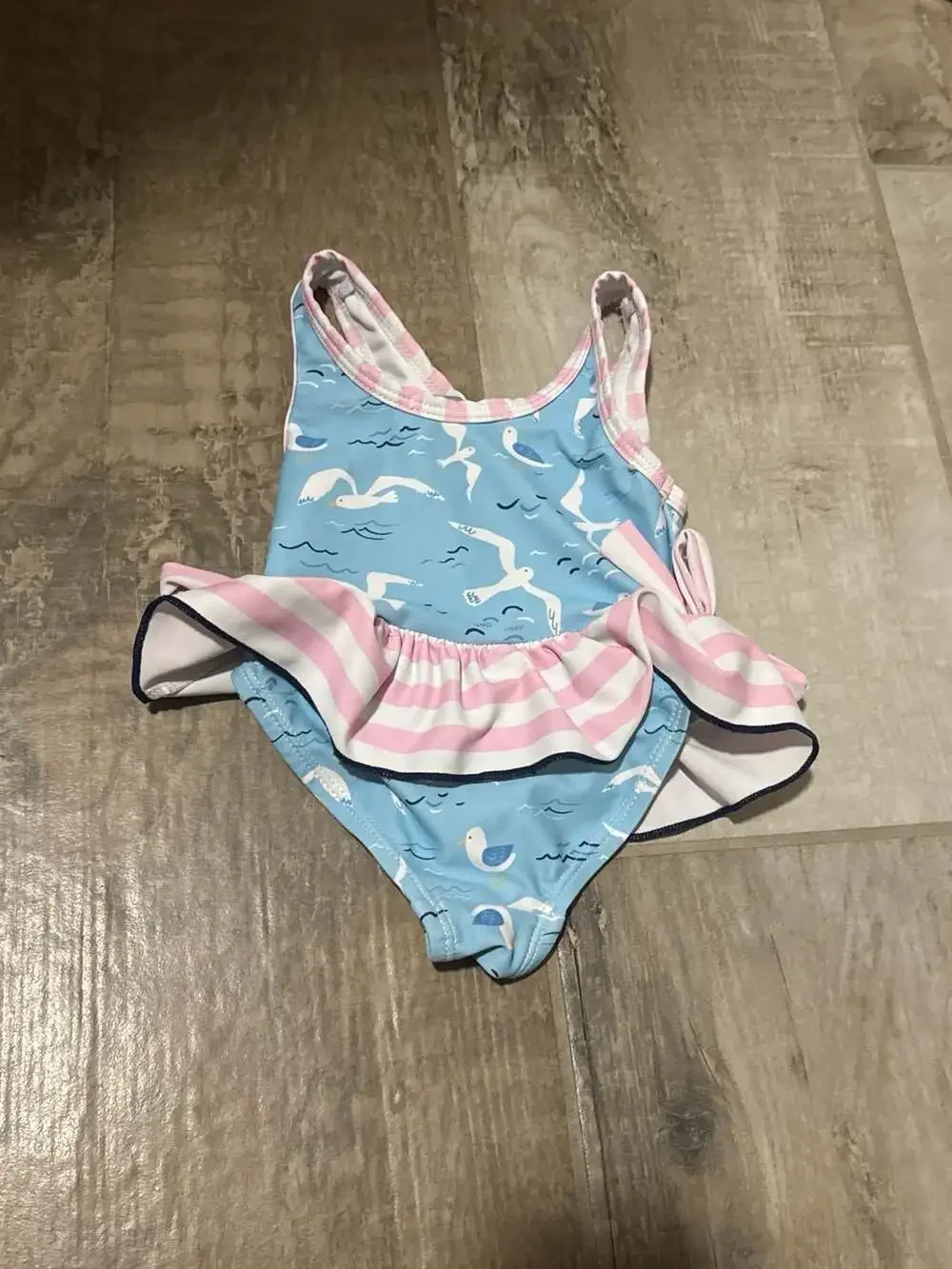 Rockin' Baby Seagull Print Skirted One-Piece Swimsuit 3-6M